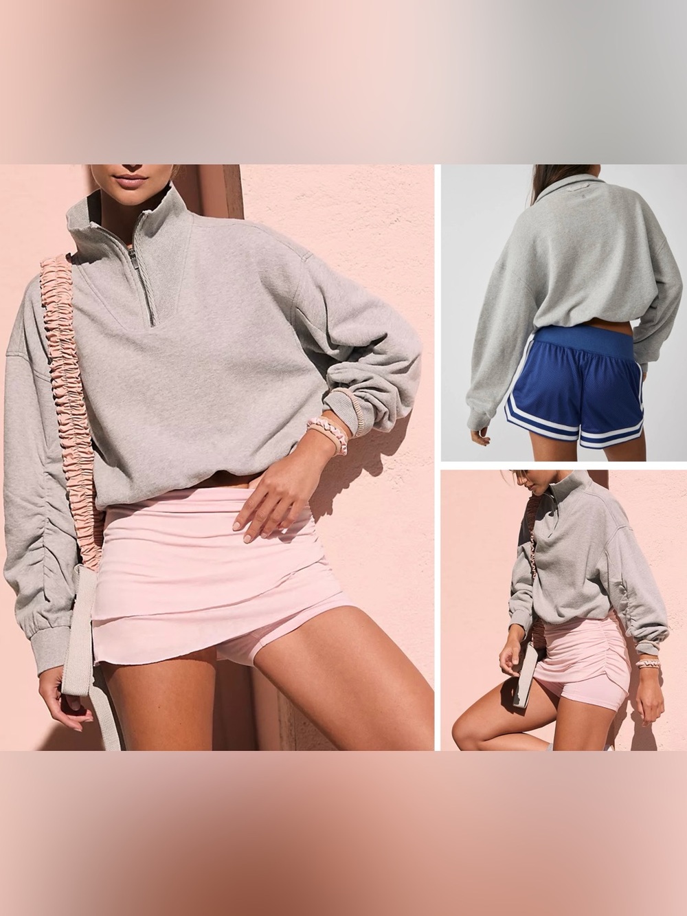 NWOT Free People FP Movement Valley Girl Sweatshirt - Heather grey - small